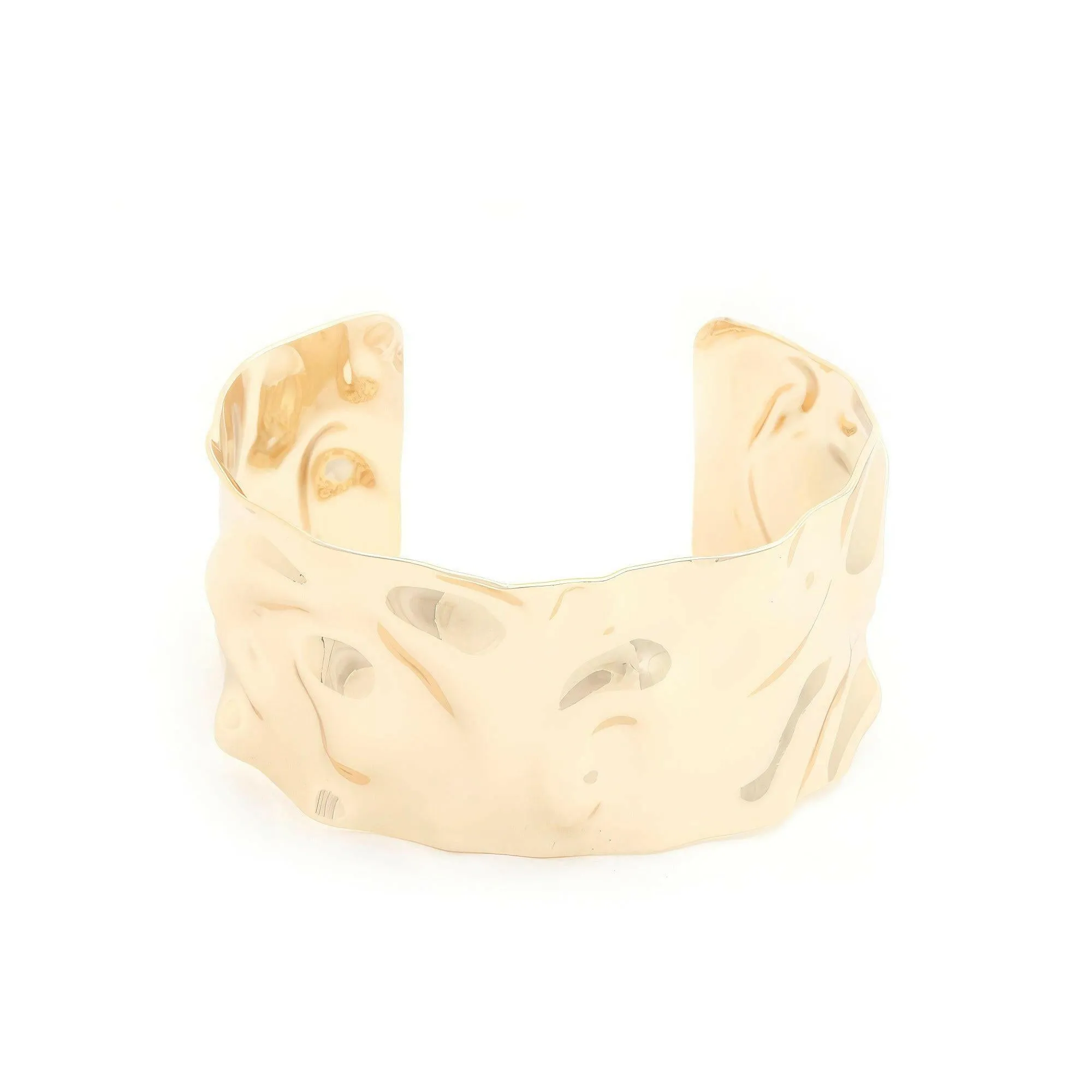 Wide Hammered Metal Cuff Bracelet for Bold Style