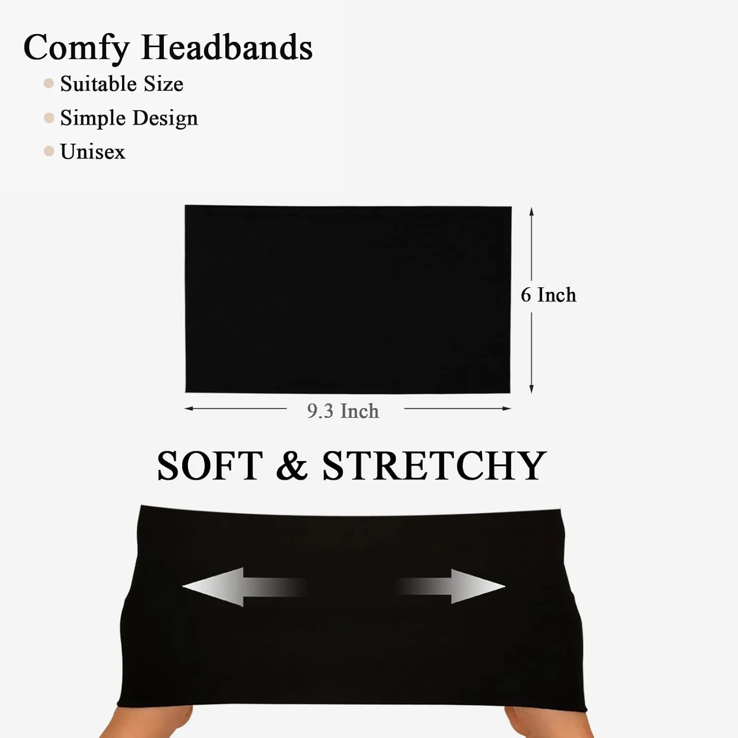 Wide Headbands For Women Stretch Headband Boho Head Bands Women's Hair Band Turban Workout Hairband Accessories Black Gray 6 Pack