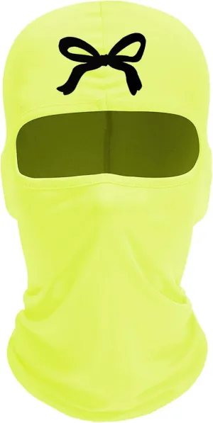 Women's Bow Print Balaclava Ski Mask Stylish Balaclava Face Mask Lightweight Ski Mask and Neck Gaiter for Outdoor Sports
