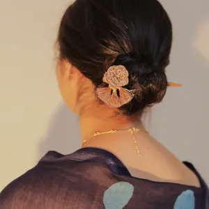 Wooden Hair Stick Golden And Silver