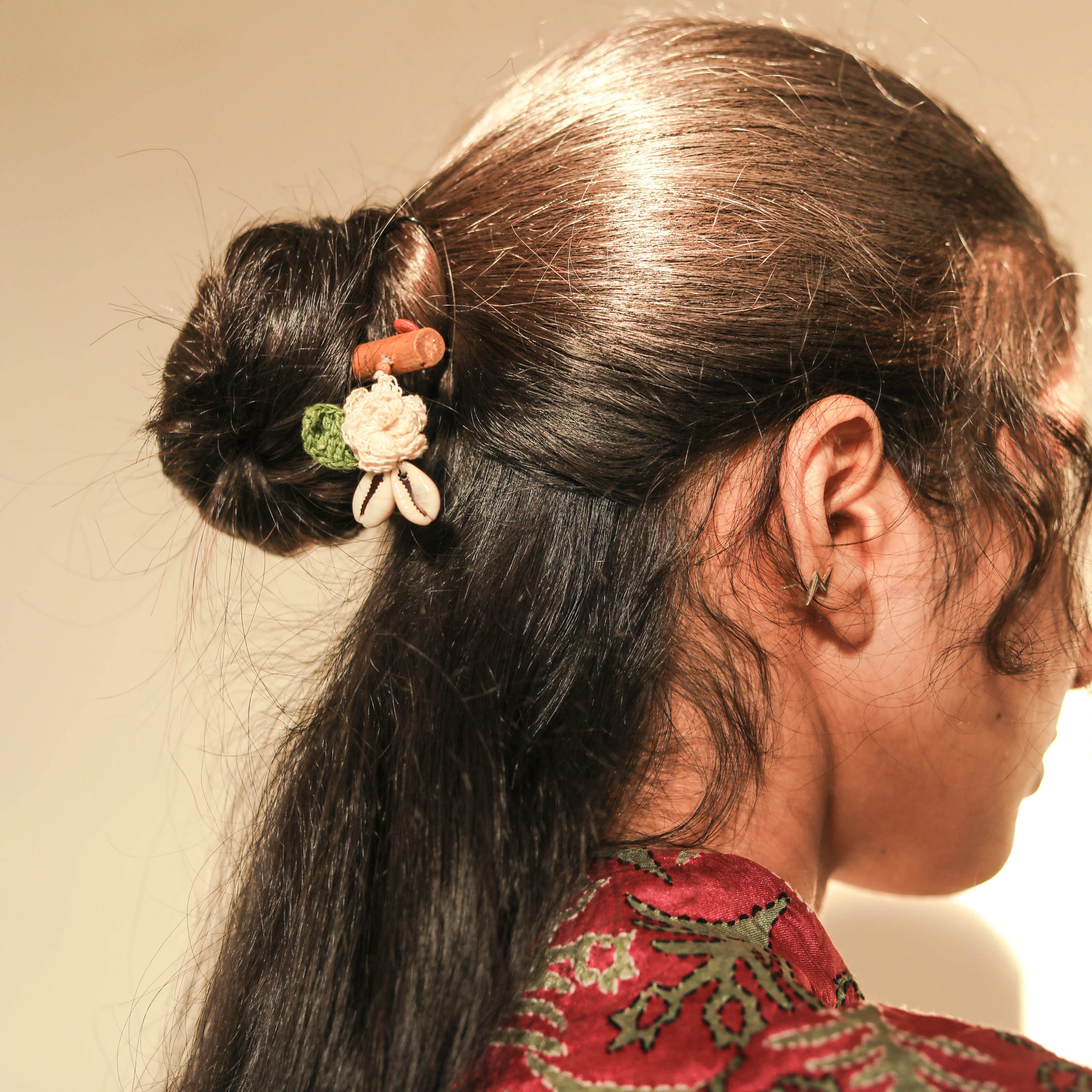 Wooden Hair Stick Off White