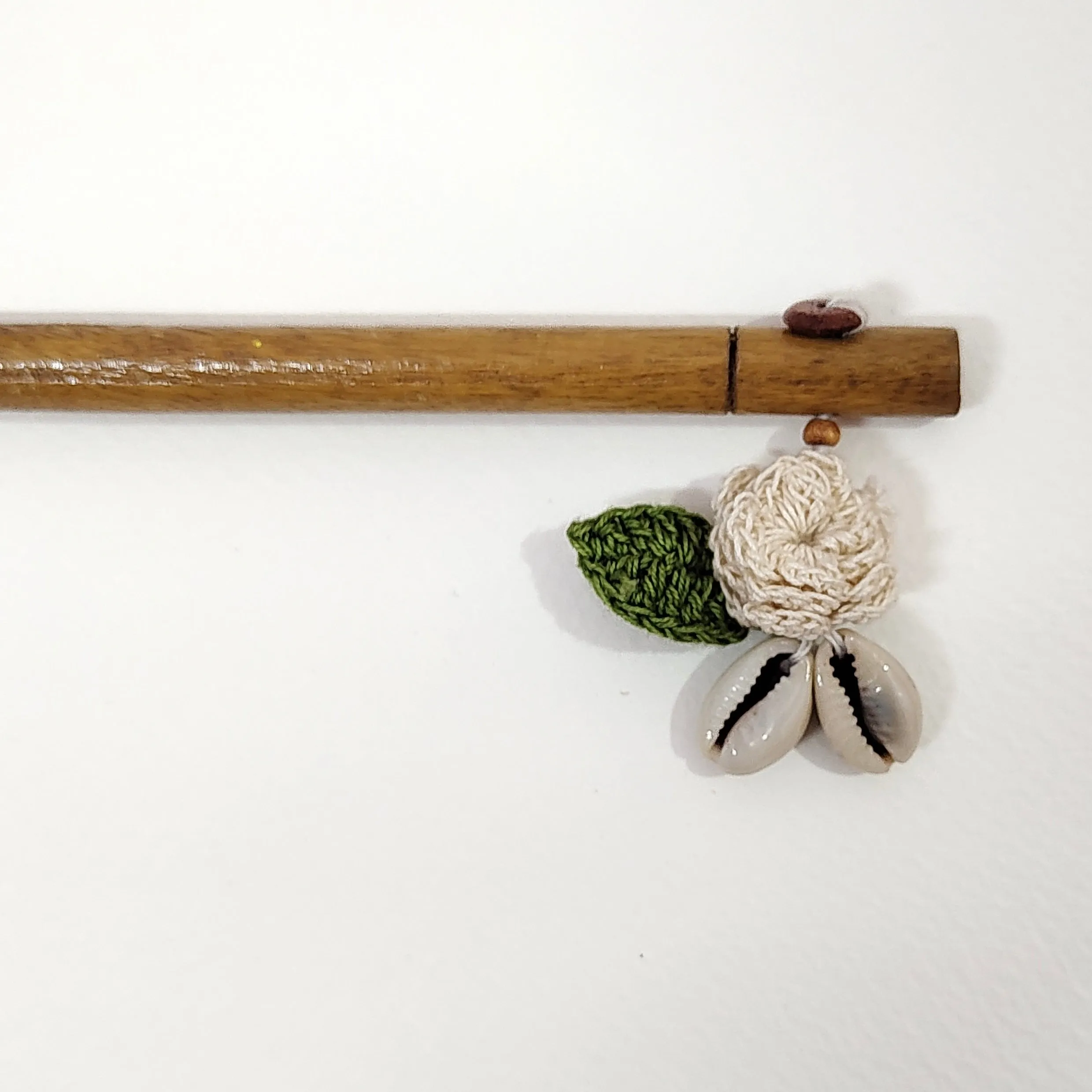 Wooden Hair Stick Off White