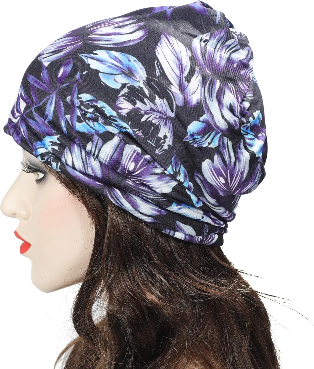 ZLYC Chemo Headwear Women Slouchy Beanie Head Scarf Hat Turban Covers Skull Cap